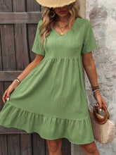 Load image into Gallery viewer, V-Neck Short Sleeve Mini Dress

