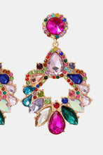 Load image into Gallery viewer, Zinc Alloy Frame Glass Stone Dangle Earrings
