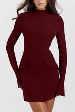 Load image into Gallery viewer, Mock Neck Long Sleeve Mini Dress
