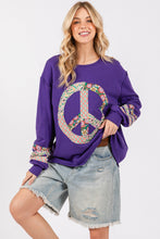 Load image into Gallery viewer, SAGE+FIG Peace Applique Patch Long Sleeve Top
