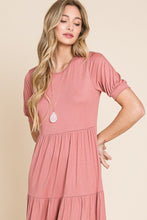 Load image into Gallery viewer, BOMBOM Short Sleeve Tiered Maxi Dress
