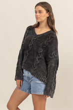 Load image into Gallery viewer, HYFVE Cable Knit V-Neck Dropped Shoulder Oversized Sweater
