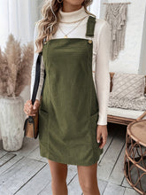 Load image into Gallery viewer, Pocketed Wide Strap Overall Dress
