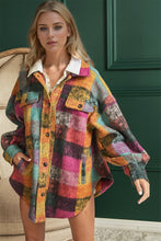 Load image into Gallery viewer, Double Take Full Size Button Up Plaid Fleece Shacket with Pockets
