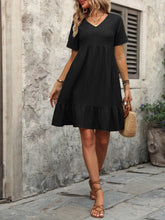 Load image into Gallery viewer, V-Neck Short Sleeve Mini Dress
