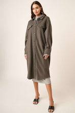 Load image into Gallery viewer, Mittoshop Button Up Drop Shoulder French Terry Longline Jacket
