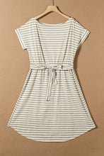 Load image into Gallery viewer, Tied Striped Cap Sleeve Dress
