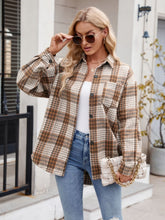 Load image into Gallery viewer, Mandy Pocketed Plaid Collared Neck Long Sleeve Shirt
