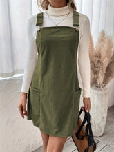 Load image into Gallery viewer, Pocketed Wide Strap Overall Dress
