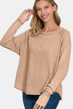 Load image into Gallery viewer, Zenana Round Neck Thumbhole Long Sleeve T-Shirt
