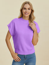 Load image into Gallery viewer, Double Take Full Size Mock Neck Short Sleeve Sweater
