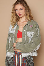 Load image into Gallery viewer, POL Crochet Patch Embroidered Button Up Jacket
