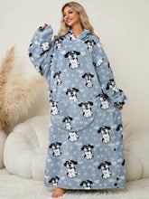 Load image into Gallery viewer, Fuzzy Pocketed Long Sleeve Hooded Lounge Dress
