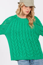 Load image into Gallery viewer, SAGE + FIG Cable-Knit Long Sleeve Sweater
