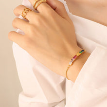 Load image into Gallery viewer, Contrast Zircon Titanium Steel Bracelet

