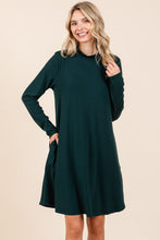 Load image into Gallery viewer, Mittoshop Mock Neck Long Sleeve Dress with Pockets
