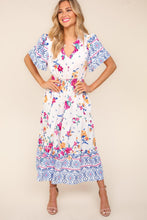 Load image into Gallery viewer, Haptics Printed Notched Short Sleeve Tiered Dress
