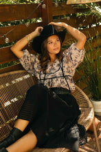 Load image into Gallery viewer, Umgee Ruffled Tie Neck Puff Sleeve Babydoll Blouse
