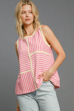 Load image into Gallery viewer, Umgee Round Neck Texture Striped Tank
