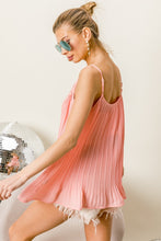 Load image into Gallery viewer, BiBi Front Lace Detailed Pleated Chiffon Cami
