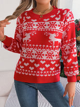 Load image into Gallery viewer, Christmas Element Round Neck Long Sleeve Sweater
