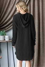 Load image into Gallery viewer, Heimish Ribbed Long Sleeve Hooded Dress
