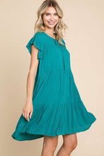 Load image into Gallery viewer, Culture Code Ruffle Cap Sleeve Tiered Dress
