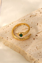 Load image into Gallery viewer, Snake Charmer Malachite Snake-Shaped Bypass Ring
