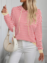 Load image into Gallery viewer, Mandy Striped Long Sleeve Hooded Knit Top
