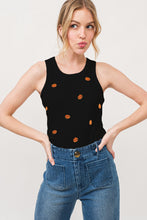 Load image into Gallery viewer, And The Why Jack O&#39; Lantern Embroidered Ribbed Tank
