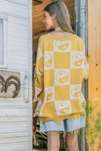 Load image into Gallery viewer, And The Why Checkerboard Sweater with Yin Yang Pattern
