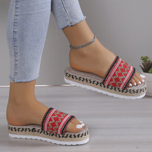 Load image into Gallery viewer, Geometric Weave Platform Sandals
