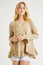 Load image into Gallery viewer, Hailey &amp; Co V-Neck Flounce Sleeve Knit Top
