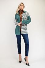 Load image into Gallery viewer, Celeste Full Size Striped Button Up Dropped Shoulder Shacket
