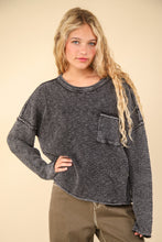 Load image into Gallery viewer, VERY J Mineral Washed Exposed Seam Sweater
