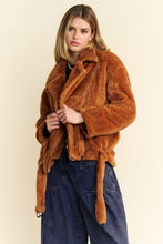 Load image into Gallery viewer, Davi &amp; Dani Fuzzy Zip Up Collared Neck Jacket
