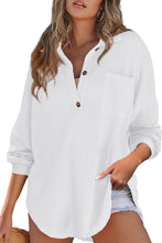 Load image into Gallery viewer, Half Button Long Sleeve Sweatshirt
