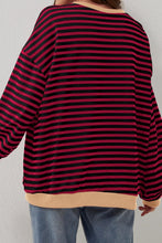 Load image into Gallery viewer, Striped Round Neck Long Sleeve Sweatshirt
