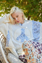 Load image into Gallery viewer, POL Long Sleeve Floral Peace Patch Ribbed Hoodie
