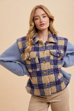 Load image into Gallery viewer, Annie Wear Faux Fur Plaid Button Up Jacket
