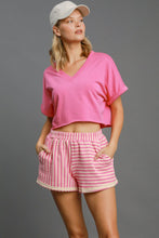 Load image into Gallery viewer, Umgee Elastic Waist Striped Shorts with Pockets
