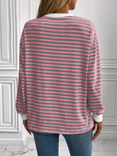 Load image into Gallery viewer, Ivy Lane Striped Round Neck Long Sleeve Sweatshirt
