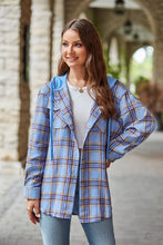 Load image into Gallery viewer, Mandy Plaid Long Sleeve Hooded Jacket
