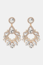 Load image into Gallery viewer, Zinc Alloy Frame Glass Stone Dangle Earrings
