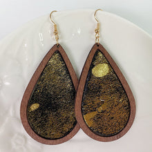 Load image into Gallery viewer, Teardrop Shape Wooden Dangle Earrings
