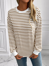 Load image into Gallery viewer, Ivy Lane Striped Round Neck Long Sleeve Sweatshirt
