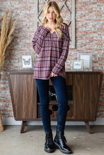 Load image into Gallery viewer, Heimish Full Size Plaid V-Neck Long Sleeve Top
