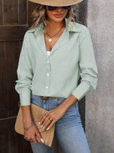 Load image into Gallery viewer, Striped Button Up Long Sleeve Shirt

