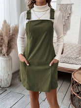 Load image into Gallery viewer, Pocketed Wide Strap Overall Dress
