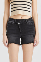 Load image into Gallery viewer, BAYEAS Stepped Waist Raw Hem Denim Shorts
